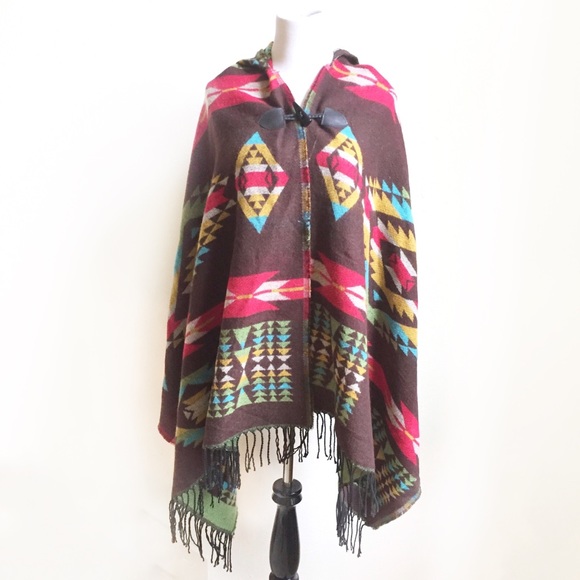 Sweaters - Tribal Aztec Southwestern Hippy Blanket Fe…